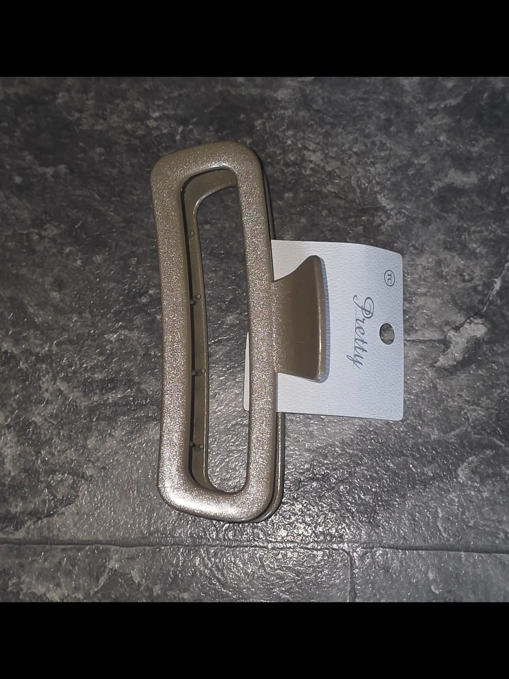 Metallic Champagne Rectangle Extra Large Hair Claw Clip BNIB